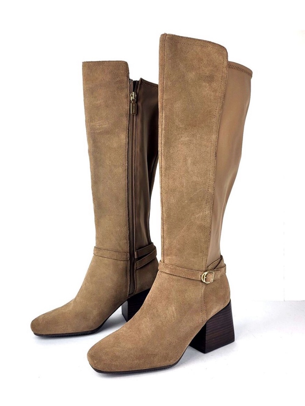 Blondo TWYLA Waterproof Tall Boot Taupe Suede Size 7M